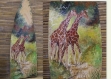 Girafes peintes sur bois