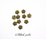 Coupelle calotte fleur 10mm, bronze pour perle x10-144 