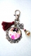 Porte-clefs/bijou de sac cabochon *geisha rose* 