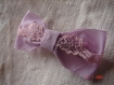 1 barrette à cheveux en ruban et dentelle rose en forme de noeud papillon 8cm 