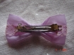 1 barrette à cheveux en ruban et dentelle rose en forme de noeud papillon 8cm 