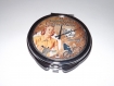 Miroir de poche refermable , cabochon resine horloge vintage 
