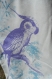 Sac tote bag blanc imprimé perroquet bleu vert violet 